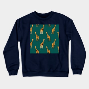 Teal Giraffes Crewneck Sweatshirt